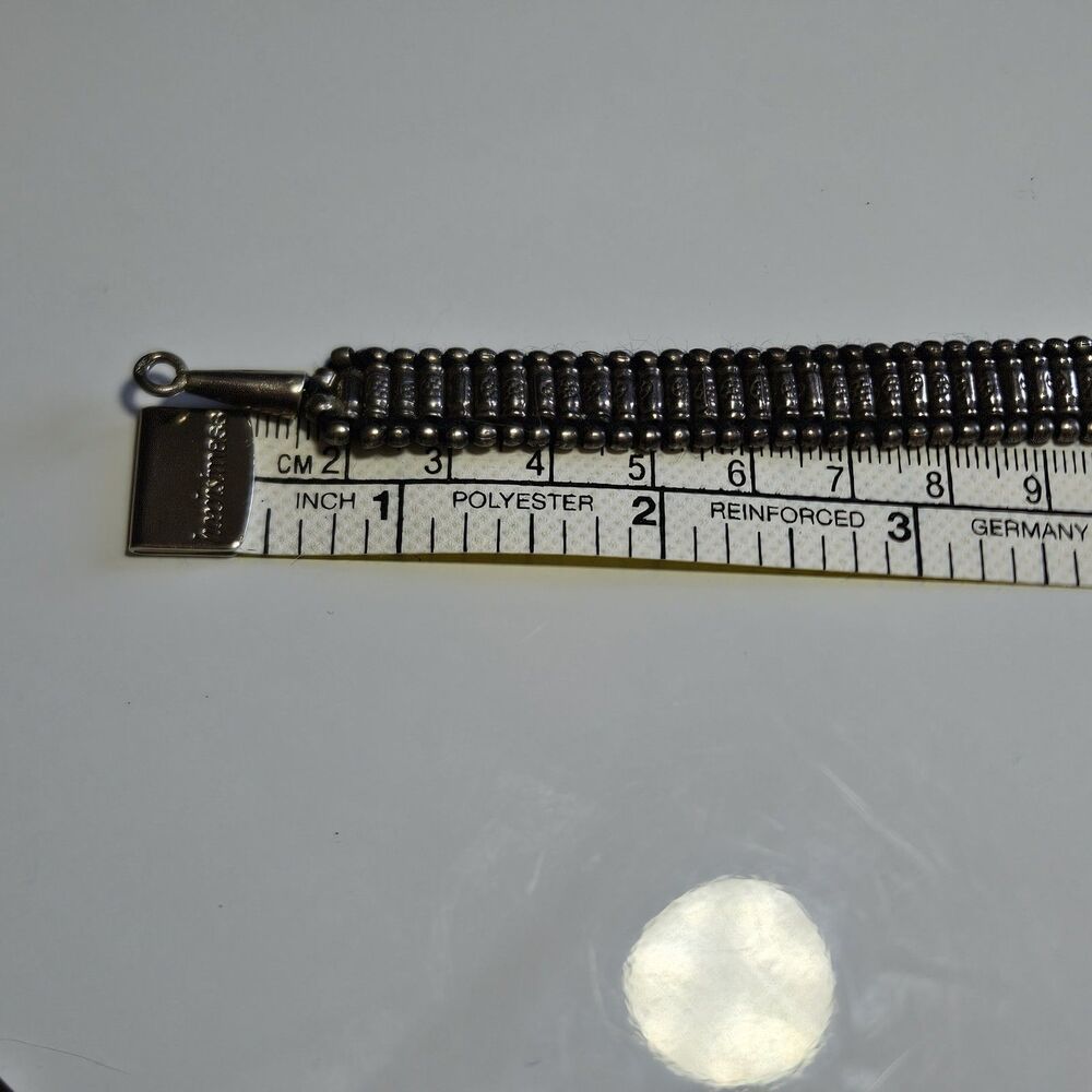 Sterling Silver Handwoven Bracelet 6.5" - Picture 9 of 15